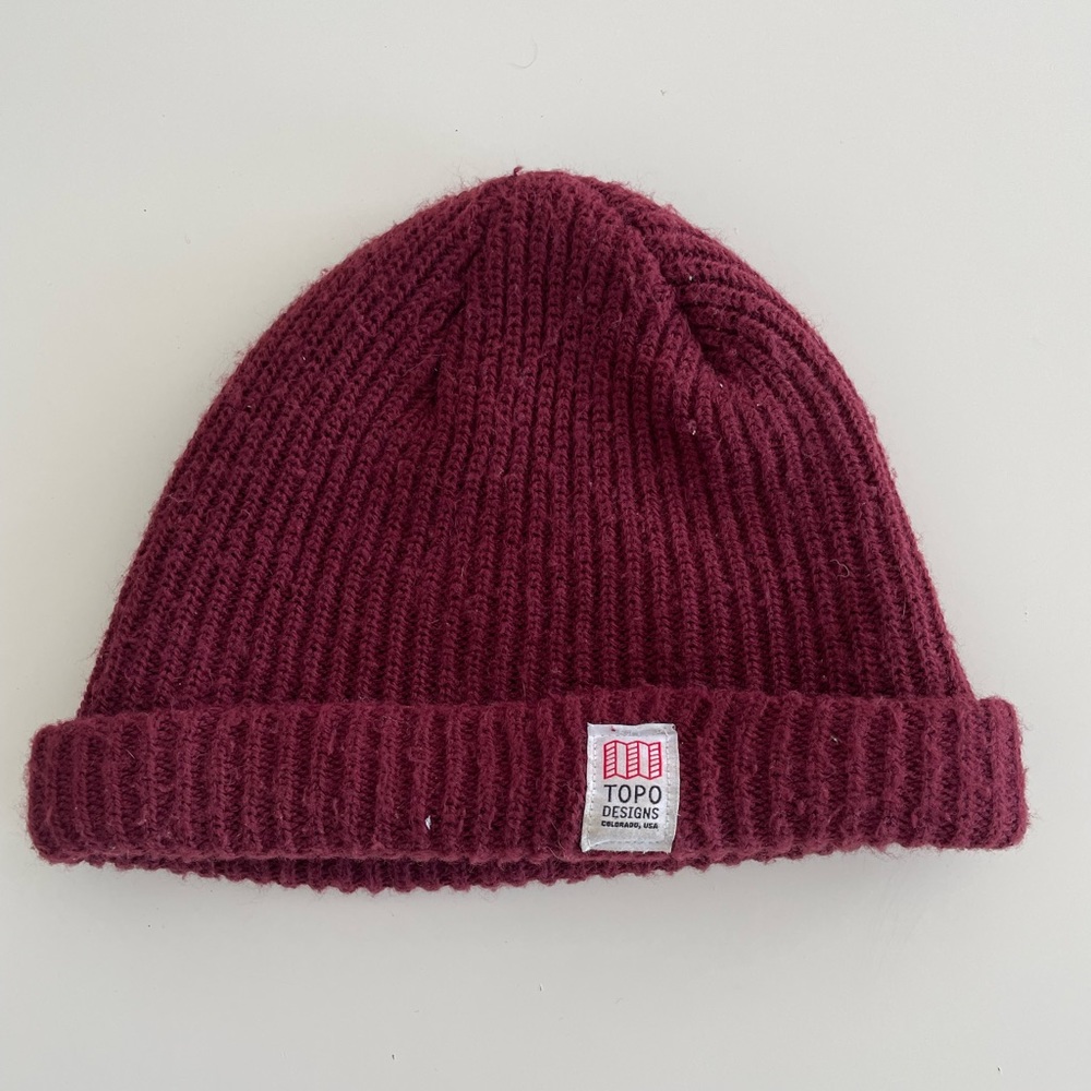 2 Topo Designs beanies. These are the original versions that are smaller.